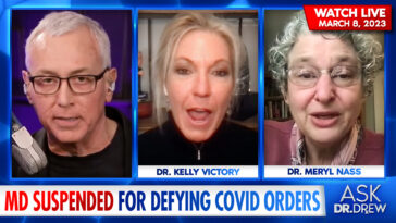 Dr. Meryl Nass with Dr. Drew Pinsky and Dr. Kelly Victory in 2023